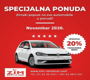 Batajnica - Rent a car Beograd ZIM, specijalna ponuda, zimske cene, neograničena Km, nizak depozit.  Sve informacije, uslovi i cene na www.zim-rentacar.com ili +381659872651 .